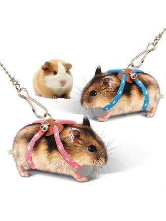 1pc Adjustable Nylon Hamster Leash (With Bell), High-Quality Nylon Material Durable, Adjustable Size Fits Pet Neck, Machine Washable Easy Care, Designed With Collar Ring, Easy Installation, Adjustable Nylon Hamster Leash, Pet Leash With Bell, Hamster Training Leash