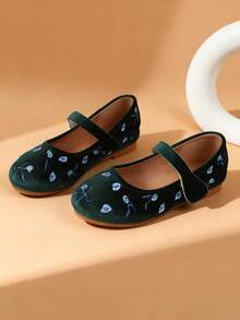 女童绿色公寓平底鞋，幼儿女童平底鞋，儿童绿色鞋 - 綠色 - 查看 3