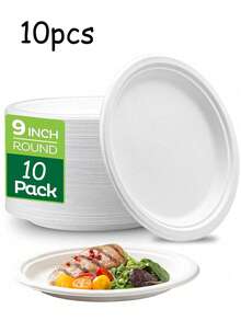 125/25/10pcs 100% 可堆肥 9 英寸重型白甘蔗纤维一次性纸盘，无涂层纸盘，适用于三明治、蛋糕和零食，非常适合野餐、户外活动、烧烤、钓鱼、派对、聚会。它们不会破裂、摇晃、弯曲或浸透。，圣诞派对圣诞装饰圣诞装饰品圣诞礼物和装饰装饰品 S - 彩色 - 查看 14