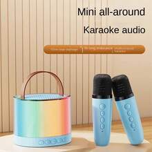 Khaki K12/K52  Double Malt Wireless Portable K-Song Microphone Microphone, Outdoor Singing Bluetooth Speaker Home Small KTV - Loa K52S Dual-Meg Blue - Xem 17