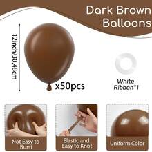 10/20/30/40/50个深棕色气球，18/12/10/5英寸棕色乳胶气球，派对加厚咖啡色气球，适用于生日、新娘送礼会、婚礼、周年纪念派对装饰 - 棕色 - 查看 17