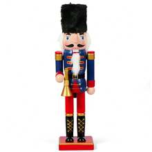Classic Wooden Nutcracker Doll  Christmas Tabletop Decoration & Holiday Gift - 黑色 - 查看 4