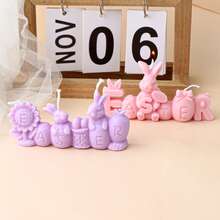 Molde de conejo con diseño de eslogan de conejito, estético y de Pascua. Desmoldado fácil y duradero para hacer velas DIY, yeso, resina, arcilla y manualidades, decoración del hogar, recuerdos de fiesta. - Blanco - Ver 11