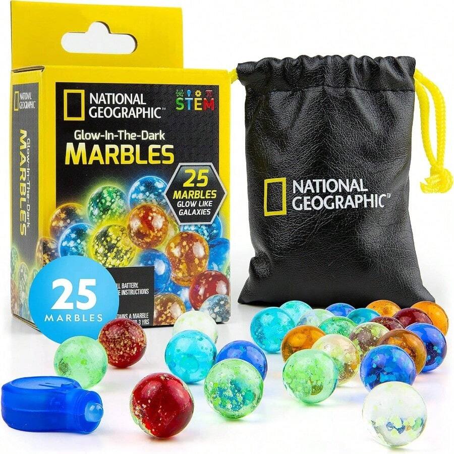 Mrmol Brillante geogrfico Nacional, mrmoles de Vidrio Oscuro, Bolsa de Almacenamiento de Malla, Gran Juguete Creativo para nias y nios, Mrmoles Brillantes. Multicolor - Mármoles brillantes. - Ver 1