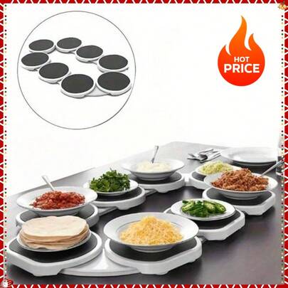 Durable 360 ° Expandable Turntable Tray - Easy To Assemble, Durable, Suitable For Holiday Gatherings, Parties, And Buffet Style Meals. Durable Plastic And Metal Surfaces, Suitable For Dim Sum, Snacks, And Seasonal Celebrations