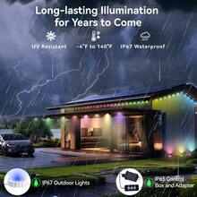 Permanent Outdoor Lights Landscape Path Lights 101FT 20LED App&Remote Contorl Adapter Power For Garage Porch Roof Eaves Fence Backyard Pool Courtyard Party Holiday Season - 22LED - View 6