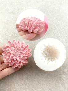 3D Chrysanthemum Blossom Silicone Mold - Scented Candle, Soap, Resin, And Plaster Crafts For DIY Home Decor, Flower-Shaped Candle Holder, Home Decor Mold | Floral Design | Durable Mold - White - View 7