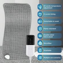 Hailicare 10档温度控制，4个定时功能的电热垫，缓解手部、背部、腿部、肩部、颈部和脊椎疼痛，冬季保暖，母亲节礼物 - 英規插(220-240V) - 查看 4