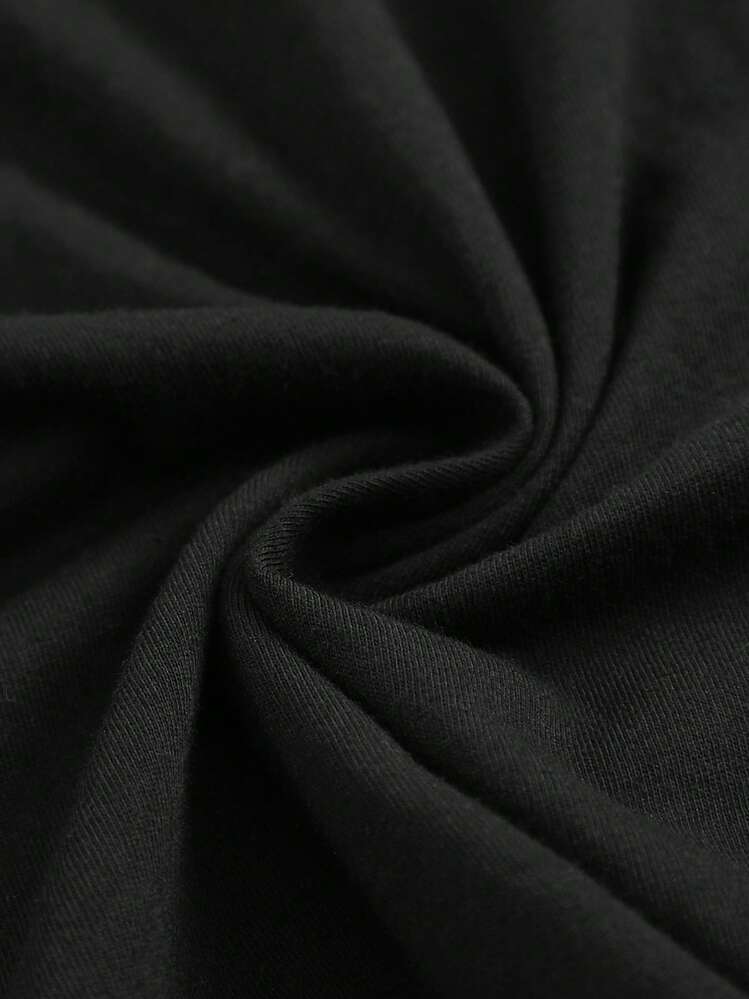 Sudadera con capucha de impresión gráfica casual para hombres - Estilo callejero, cálida sudadera con bolsillo canguro, ajuste regular, comodidad para todas las estaciones, diseño de mono de dibujos animados blanco y negro, sudadera gráfica cómoda y juguetona, sudadera de tela elástica - Negro - Añade 5