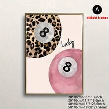 1/3 Stücke/Set Leopard Gepard Wandkunst Bilder 8 Ball Glücksbringer Drucke Leinwandbilder Rosa Girly Poster Preppy Chic Luxus Dekoration für Schlafzimmer, Wohnzimmer oder Studentenwohnheim Geschenk für sie, ohne Rahmen - Verschiedenfarbig - Übersicht 23