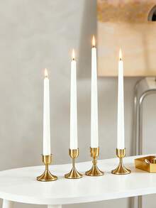 4 قطع/مجموعة، حاملات شموع مخروطية بطول 25 سم، خالية من الروائح والدخان، حاملات شموع لا تقطر، وقت الاحتراق يصل إلى 7-8 ساعات. مصنوعة من شمع البارافين، مناسبة للأعراس وديكور المنزل وموائد الأعياد والحفلات والمطاعم والفعاليات التجارية (أحمر وأبيض) - متعدد الألوان - مشاهدة 4