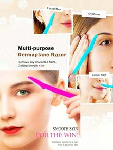 12 Pieces, The Hot-Selling Multi-Purpose Lint Remover Is Here! Sharp Stainless Steel Blades With Pink / Blue / Yellow / Mint Green Color Fresh Shell, Fragrance-Free And Gentle Formula. No Accessories Needed To Cover Eyebrows, Face, Arms, Legs And Other Parts Of The Body, Delicate Blades Fit The Contours Of The Skin, Easy To Remove Stray Hairs, Trimming Hairs. Durable Material + Ergonomic Design, Europe And The United States Pop-Up Full-Body Beauty Tools, A Set Of Fine Hair Removal From Eyebrows To The Body, So That The Frizzy Skin Into Smooth In Seconds, Home Beauty Must-Have! - 藍黃色粉末 - 查看 4