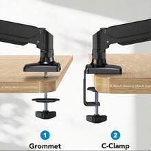 17-32 Inch Monitor Mount, Adjustable Laptop Mount, Black, Height Adjustable, Rotatable For Comfortable Workstations, Flexible Monitor Arm - 黑色 - 查看 5