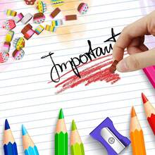 Mini Cake Eraser Set - Delicious Strawberry Chocolate Themed Erasers - Multicolor - View 10