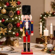 Festive Wooden Nutcracker Puppet  The Perfect Holiday Craft For Christmas Decor & A Memorable New Year's Gift For Home And Office - Black - View 6