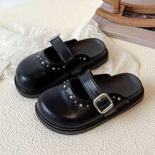 1双儿童休闲平底拖鞋，简约百搭，时尚儿童户外凉鞋 - 黑色 - 查看 15