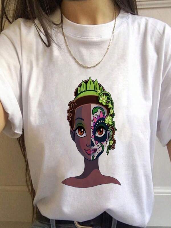 Disneyss Pocahontas Tshirt Women Trendyss Clothes Poantas Princess Fashion High Street Short Sleeve Summer 2025 Ropa Tumblr Mujer