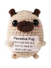 1 Búp bê nhồi bông hình chó Pug dệt kim, kèm lời động viên, có thể dùng làm quà tặng nhỏ cho bạn bè và gia đình. Thiết kế quà tặng búp bê nhồi bông đáng yêu cùng lời động viên thật ấm áp và ngọt ngào! - Nhiều màu - Xem 1