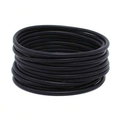 Whatnotz, llc 12 pulseras elsticas de goma negra de silicona y jalea, 2. inches, Caucho Silicona