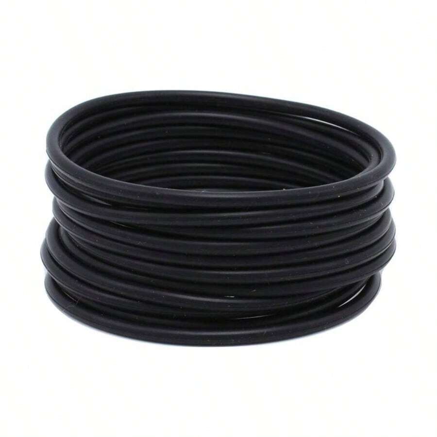 Whatnotz, llc 12 pulseras elsticas de goma negra de silicona y jalea, 2. inches, Caucho Silicona - inicial - Ver 1