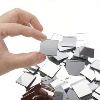 100/200/500pcs, 2cm Square Mini Glass Mirror Tiles, Acrylic Mirror Mosaic Tiles, Self-Adhesive Geometric Wall Stickers For Home Bedroom And Living Room/Bathroom Decoration Wallpaper, Glass Surface, Shiny And Reusable, DIY Mirror Tiles Home Decor, Multi-Surface Installation, Suitable For DIY Gifts, Crafts, Art Supplies, Home Wall And Door Decoration
