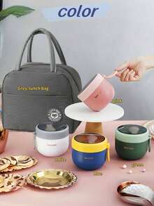 1 Set Including: 1pc Breakfast Cup With Lid & Spoon, 1pc Oatmeal Cup With Spoon, 1pc Salad Cup, 1pc Milkshake Cup, 1pc Dieting Cup, 1pc Oatmeal Box Lunch Bag, 1pc Lunch Bag, 1pc Sealed Oatmeal Container, 1pc Portable Breakfast Container, Random Colors, Reusable Breakfast Cups Suitable For Fruit, Pudding, Yogurt, Salad, Cereal, Milk, Soup Etc., Great For Home Kitchen, School, Office, Travel And Outdoor Picnic Back To School,School Supplies - Multicolor - View 7