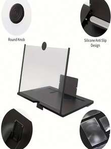 High Definition Mobile Phone Screen Magnifier Stand - Easily Turn Your Phone Into A Tablet, Hands-Free. Eye-Protecting Design, Foldable & Portable, Hands-Free, Compact Size, Adjustable Stand, High-Quality Stand, Monitor Stand, Tablet Adapter, Suitable For Smartphone Users And Video Viewers (Random Packaging, Color May Vary Slightly) (Random Color Cleaning Wipes) - Multicolor - View 8
