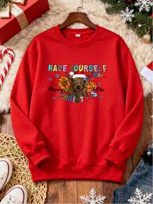 Women Plus Size Sports Sweatshirts - 紅色 - 查看 3