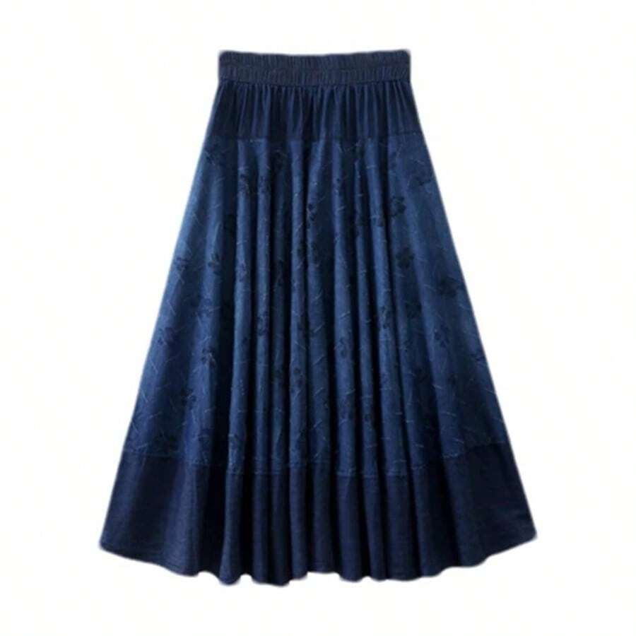 Faldas largas acampanadas para mujer, cintura elstica, primavera y verano, Como en las fotos2, Talla nica - inicial - Ver 1