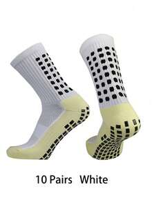 5/10 đôi tất bóng đá dày có silicon chống trượt, phù hợp cho bóng rổ và thể thao, có độ bám trên mặt đất - Nhiều màu - Xem 12