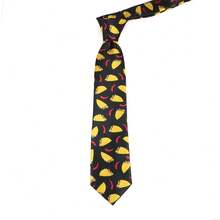 1 Unique Printed Tie Cat Dinosaur Duck Burger Turtle Duck Dog Flower Fun Tie, School Daily, Party, Work Tie