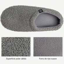 TendenciaToketa Pantuflas para Mujeres Invierno, Pantuflas Antideslizantes, Zapatos cómodos cálidas de casa, Pantuflas suaves de espuma viscoelástica con suela de goma,Pantuflas Mujer y Hombre, Pantuflas mujer comodas(225-260mm)Calidad premium - Gris - Ver 12