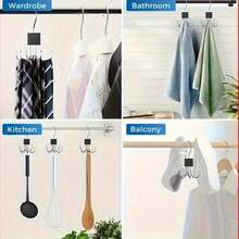 2 Pieces Of Six Cw Rotating Multifunctional Hooks: Clos, Hats, Scarves, Wardrobe Storage Hooks - Door Hooks - Bag Hooks - Woon Polished Surface Hooks - 1 - View 6