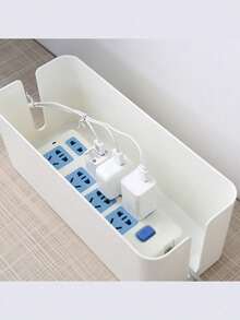 Multi-Functional Nordic Style Plastic Cable Management Box, Desktop Organizer, Suitable For Cable Management And Storage, Large Capacity, Can Hide Small Items, Dust-Proof And Insulated, Suitable For Office Desk, TV, Computer, USB Hub And Sockets, Space-Saving Home Organization Solution