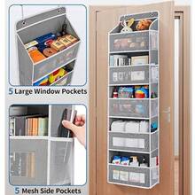 Over The Door Hanging Organiser Space Saving 5 Pockets Wardrobe Toys Storage - Grey - View 2