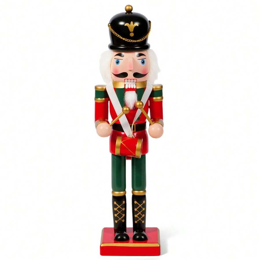 Wooden Nutcracker Puppet  Christmas Soldier Ornament & Desktop Decor - màu đen - Xem 1