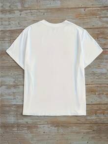 1pc Cotton Amalfi Coast Italy Graphic Print Women's Casual Short Sleeve Crew Neck T-Shirt For All Seasons - 白色 - 查看 2