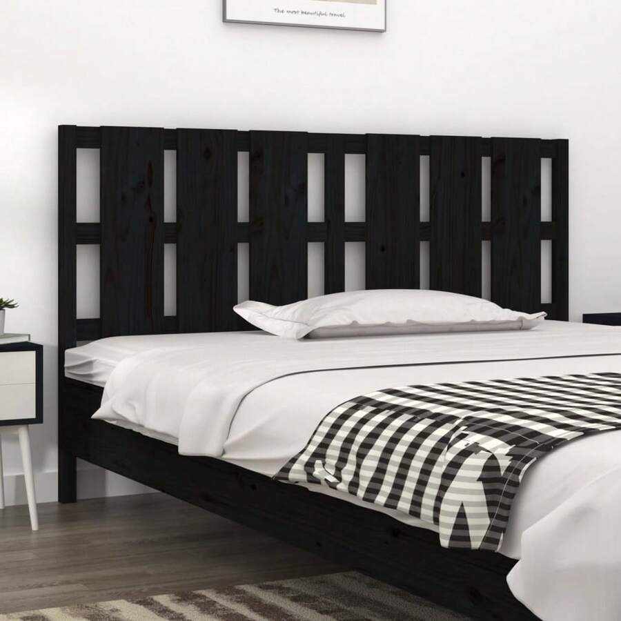 Testiera vidaXL nera 165,5x4x100 cm in legno massello di pino - Multicolore - Visualizzare 1