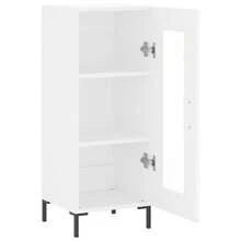 Buffet vidaXL blanc 34,5 x 34 x 90 cm, matériau à base de bois - Multicolore - Voir 6