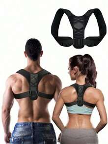 Adjustable Posture Corrector For Men & Women - Lower Back Pain Relief Brace, Comfortable Shoulder Support, Neck & Back Pain Alleviation - Black - View 2
