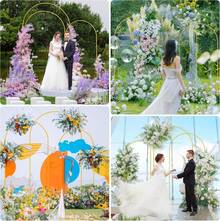 2Pack Metal Arch Backdrop Stand(7.2FT/6FT),Decorative Balloon Arch Stand, Easy Assembly Gold Wedding Arch, Stable Backdrop Arch Stand For Christmas,Wedding Ceremony, Birthday Party - Vàng - Xem 6