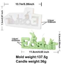 Molde de conejo con diseño de eslogan de conejito, estético y de Pascua. Desmoldado fácil y duradero para hacer velas DIY, yeso, resina, arcilla y manualidades, decoración del hogar, recuerdos de fiesta. - Blanco - Ver 18