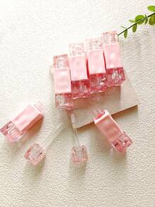 5支/1支 2毫升 粉色不规则空唇彩管 透明唇釉瓶 口红包装 唇油容器 旅行装 - 彩色 - 查看 3