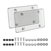 Indestructible American License Plate Frame, Heavy-Duty License Plate Cover Holder For Standard 6x12 Inch Plates, Universal Front & Rear License Plate Shield Protector For Women, Durable Rust-Proof Scratch-Resistant Auto License Plate Tray, Weatherproof Anti-Fade Car License Plate Frame Cover, Easy-To-Install No-Drill Vehicle License Plate Holder - Black - View 5