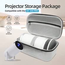 ZZPQVT Large Capacity Portable Projector Carrying Case, Hard EVA Shell Shock-Proof Dual Zipper Protective Bag For HY300 Pro, HY300, HY300+, HY320, HY320 Mini Projectors - Durable EVA Hard Shell, Waterproof And Shock-Absorbing, Ideal For Travel And Outdoor Activities - Grey - View 4