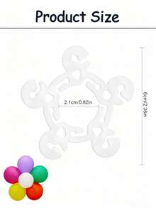 多功能气球簇支架配件 - 采用柔韧耐用的可重复使用塑料制成，设计用于安全地将气球颈部插入指定槽口，从而实现干净利落的气球簇。 - 彩色 - 查看 8