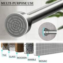 DYHOME Stainless Steel Shower Curtain Rod, Non-Slip And Rustproof, Extendable Shower Curtain Rod Without Drilling, Suitable For Wardrobes, Bathrooms And Balconies - Brushed Nickel - View 6