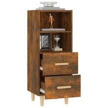 vidaXL Sideboard Eiche geräuchert 34,5 x 34 x 90 cm Holzwerkstoff - Verschiedenfarbig - Übersicht 5