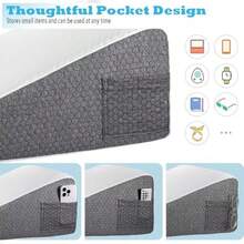 Triangle Sponge Bed Wedge Pillow : 50x50x26cm 2-In-1 Anti-Reflux Set - Grey And White Relief For Back Pain GERD And Acid Reflux Removable Washable Cover With Non-Slip Base - White - View 5