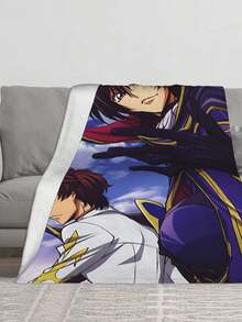 Suzaku Merch Kururugi Blanket Soft Comfortable Warm Fleece Blanket Fan Suitable For Room Car Let Travel Camping Sofa Bedroom, Living Room, Sofa, Car, Travel, Home Decoration Decoration Merch Gift - Black - View 2